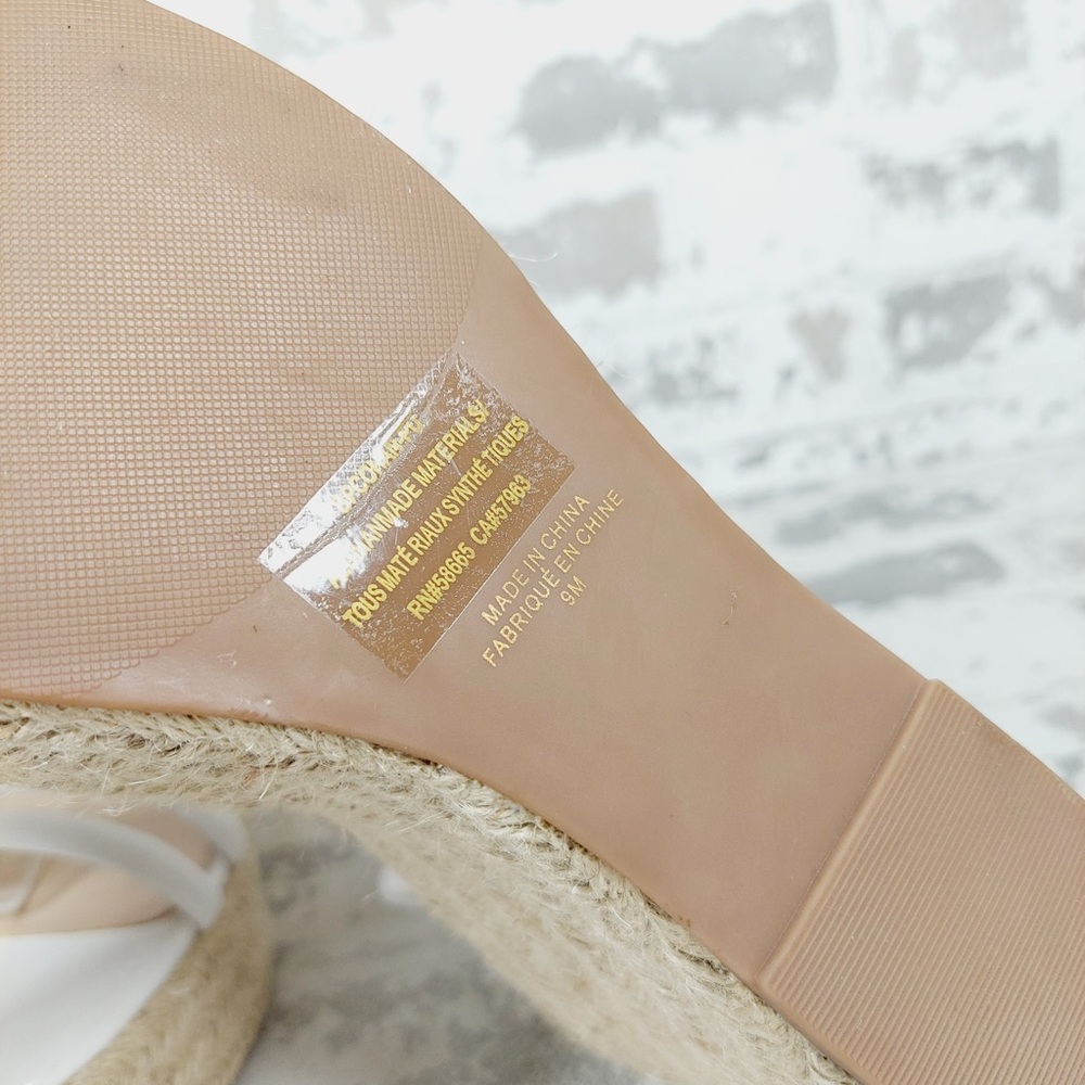 NEW BP White Cohan Espadrille Wedge Strappy Sandals W633 - Picture 9 of 11